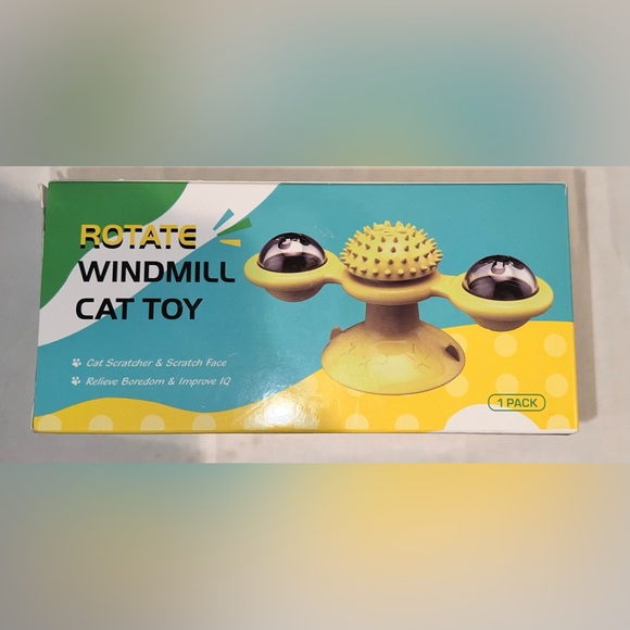 Windmill Cat Interactive Toy, Color: Green, Brand New - Picture 2 of 11